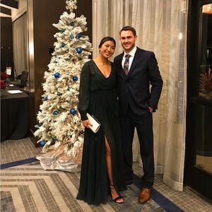 Long Sleeve Green Maxi Dress